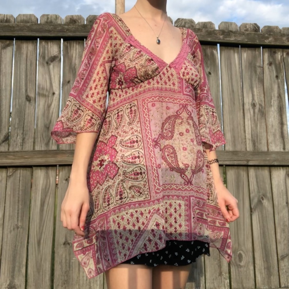 Vintage Y2K Bohemian Top - Picture 3 of 11